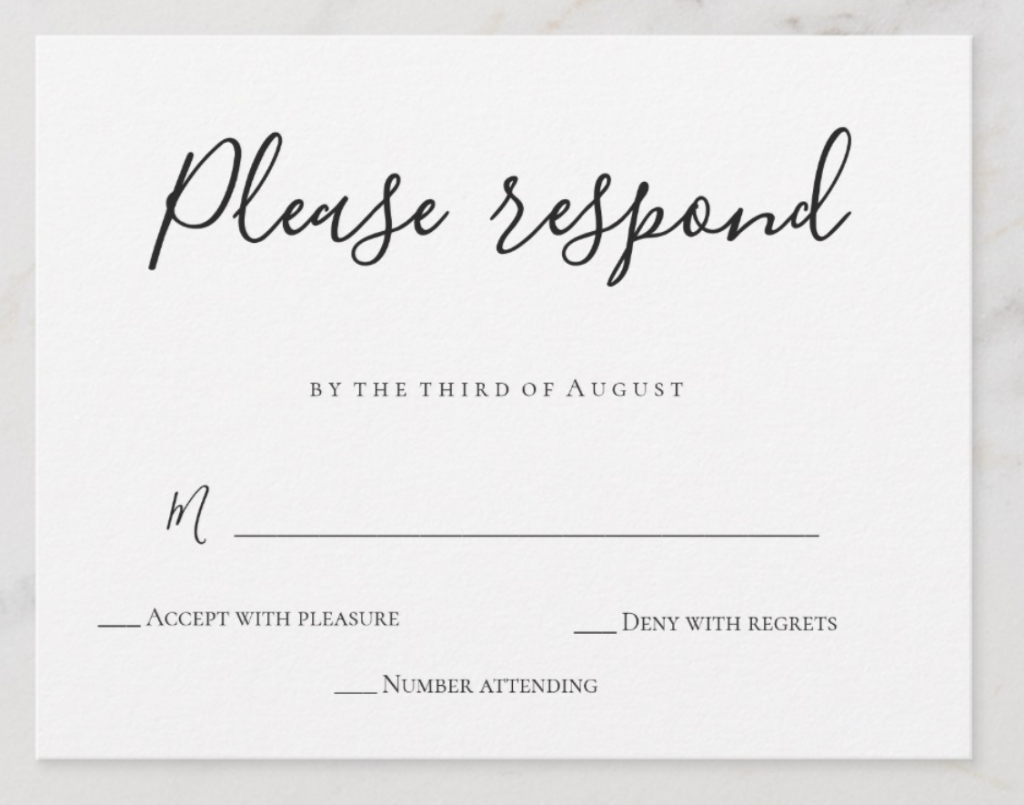 Wedding RSVP Examples – Sample RSVPs you can use for your wedding