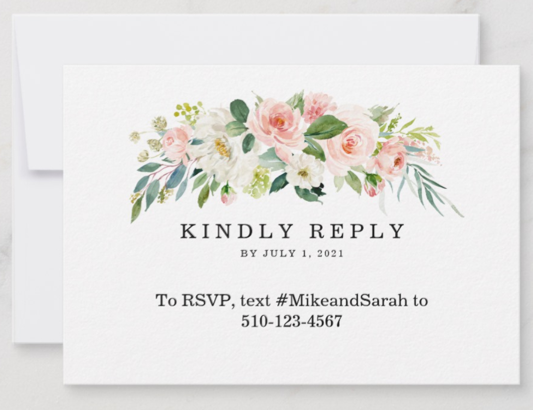 Zazzle RSVP Card Text Message